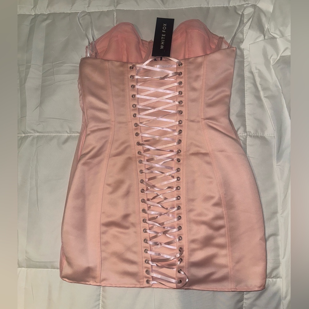 White Fox Park Avenue Princess Mini Dress Baby Pink US6 $85 - Picture 8 of 11